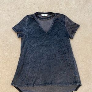 Peach Love Cutout neck Velvet Top